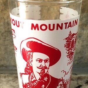 Vintage Buffalo Bill Old West Colorado Souvenir Glass Lookout Mountain 1960's